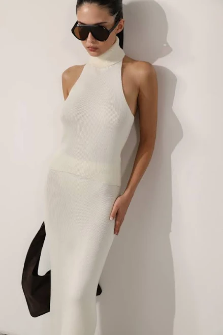 halter top Papaya | жіночий в'язаний топ халтер молочний хs papaya.ua $1290