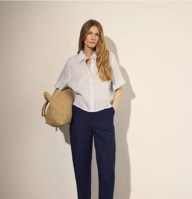 top Reserved - Лляна сорочка - блідо-блакитний - VA874-05X Reserved $1799