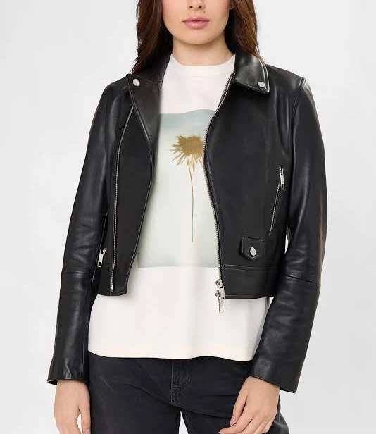 jacket Жіноча чорна шкіряна косуха Чорний S BOSS 50548471;001 md-fashion.ua $41990