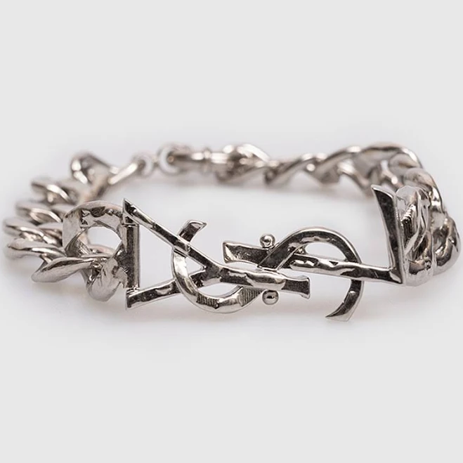 accessory Saint Laurent Сріблястий браслет-ланцюжок CASSANDRE - (Розміри M/S) - Сріблястий - Для жінок - латунь Symbol $28619