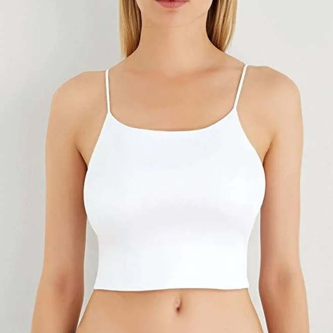 майка Короткая майка топ женская хлопковая белая Sevim 12323 S-Майки женские Bretelka $481