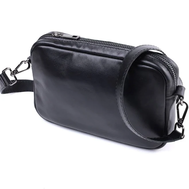 bag Класична сумка крос-боді з гладкої натуральної шкіри Shvigel 22841 Чорна Shvigel $1608