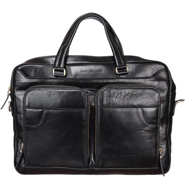 bag Чёрная сумка-портфель с гладкой кожи Tony Bellucci 5048-101 Імперія Сумок $6995