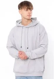 top Чоловіче сіре худі оверсайз з капюшоном TR-3372-057-G Sun's House $1595