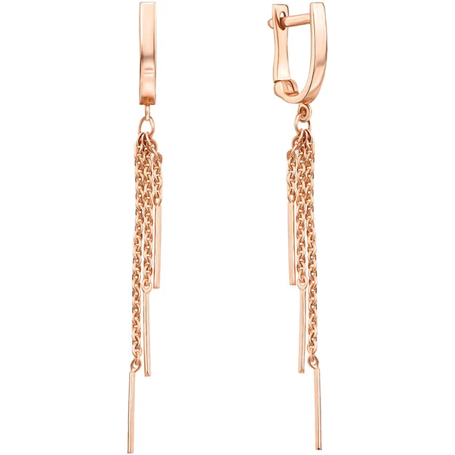 accessory Купити Золоті сережки-підвіски в червоному кольорі з ланцюжками UZ34949в Інтернет Магазині Ukrzoloto $18990