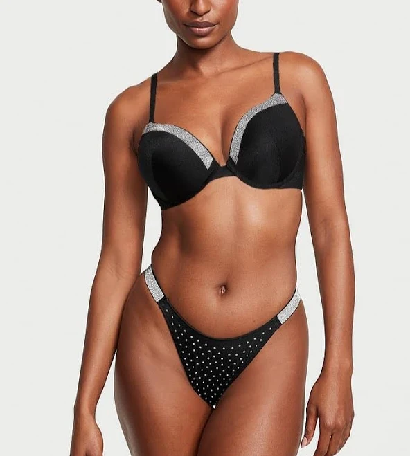 beachwear Однотонний роздільний купальник зі стразами Victoria's Secret чорний Intimo.ua - Lingerie & Fashion $3930