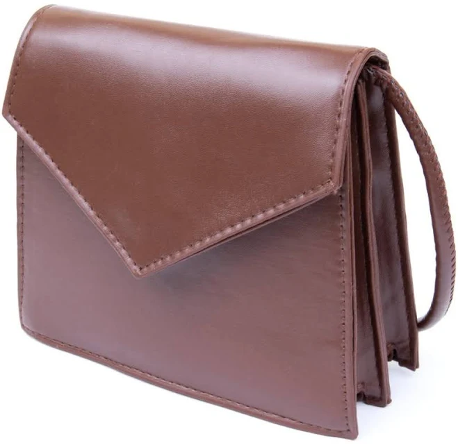 bag Жіноча сумка кроссбоді з клапаном зі шкірозамінника коричневого кольору Vintage Style 91058 MODNOTAK $407