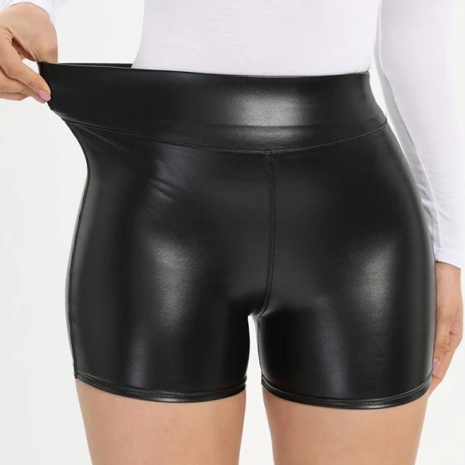 shorts Сексуальні чорні шорти з штучної шкіри, вузькі, еластичні, з високою талією, короткі штани, жіночий одяг, готичні легінси зі штучної шкіри, літні XXXL Joom $372
