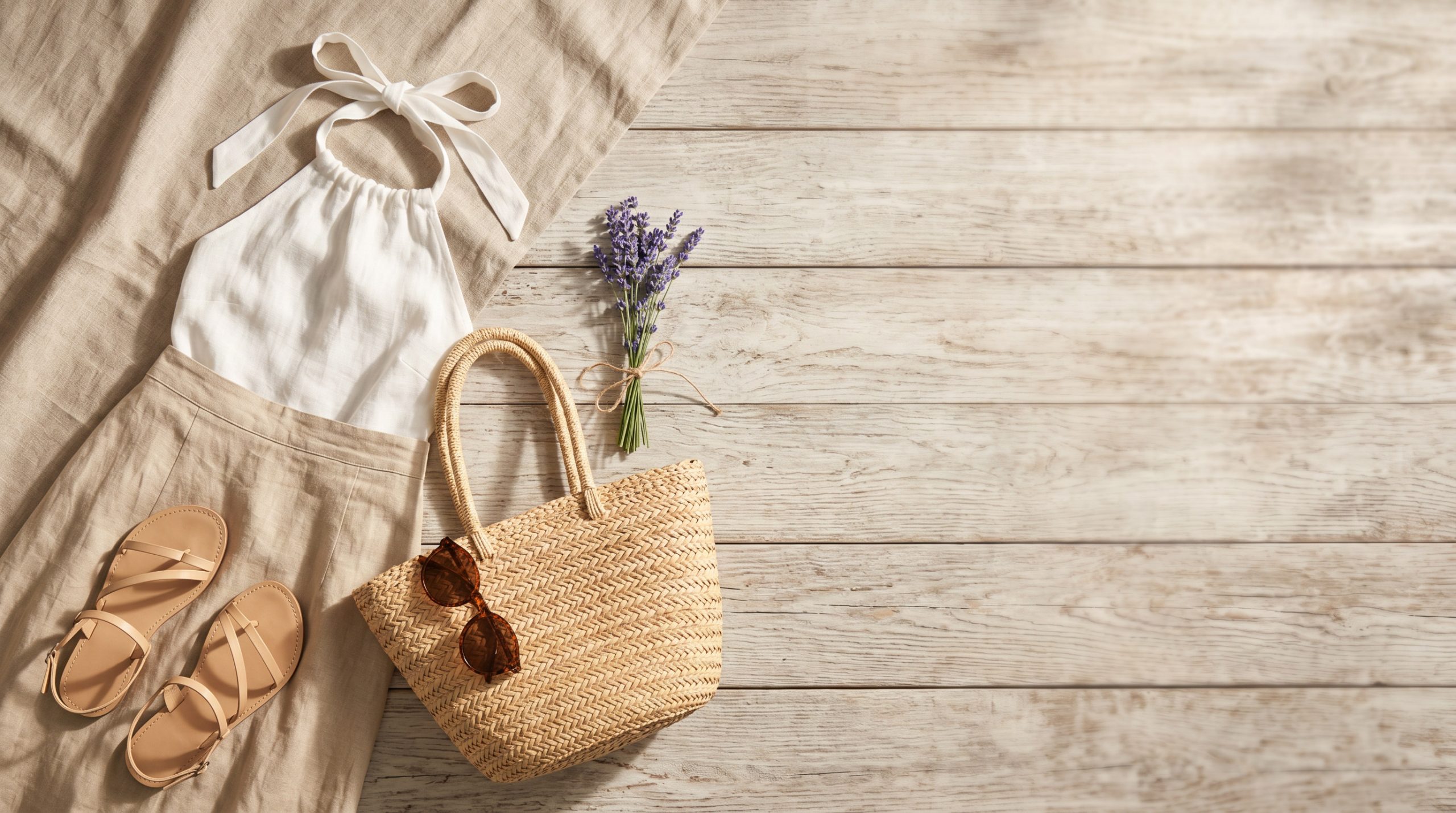 Елегантний flatlay-колаж, що демонструє різноманітні стилізації топ халтер для модного сезону 2026 року.