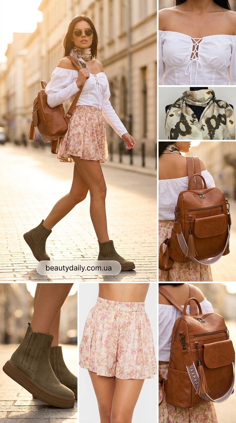 Шорти з високою талією світло-блакитного деніму для спортивного шику. Активний образ 2024.