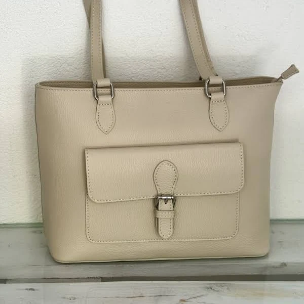 bag Сумка-шопер 03708 натуральна шкіра Італія - бежевий Valiza Mrii $2450