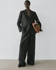 blazer Блейзер зі 100% льняної тканини з кишенями - ЧОРНИЙ massimodutti.com $8.7