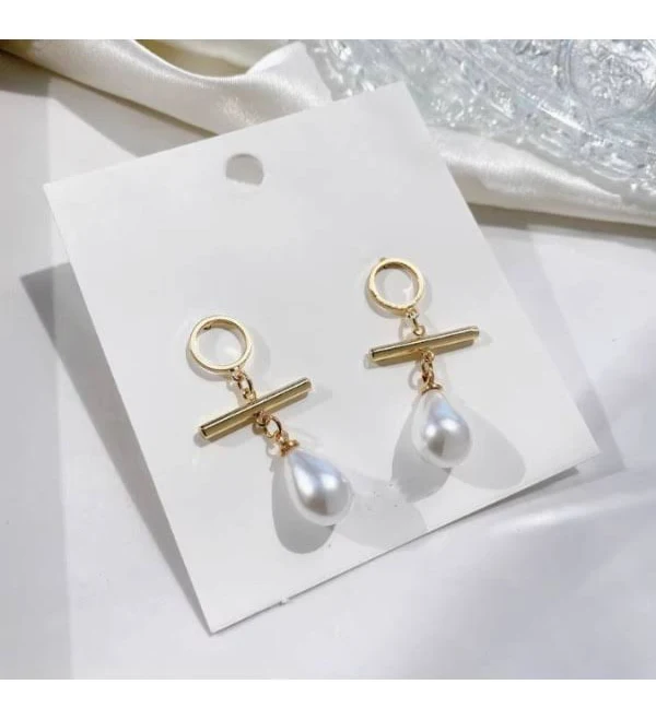 accessory Сережки мінімал з перлинами краплями біжутерія модна Soroka.me $175