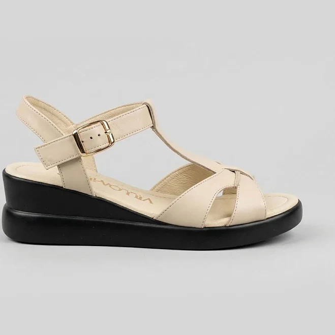 shoes Бежеві босоніжки на танкетці &mdash; натуральна шкіра Airstep $1990
