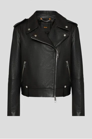 куртка Жіноча чорна шкіряна косуха Saks'85 $21836