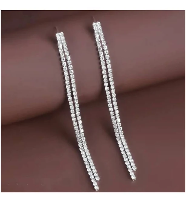 accessory Довгі сережки з кристалами сріблясті біжутерія ROZETKA $235