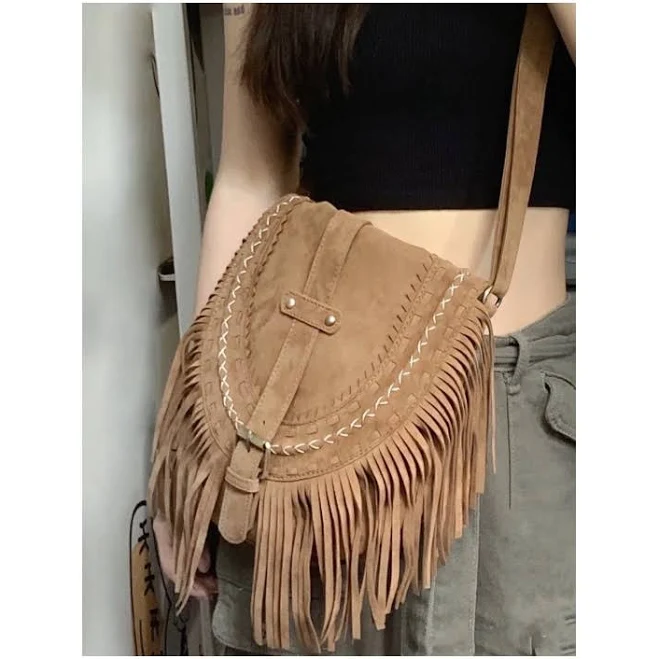 bag Ретро сумка-месенджер крос-боді з бахромою 27см*26см бежева (ІІ) 34349. Сумки ROZETKA $746