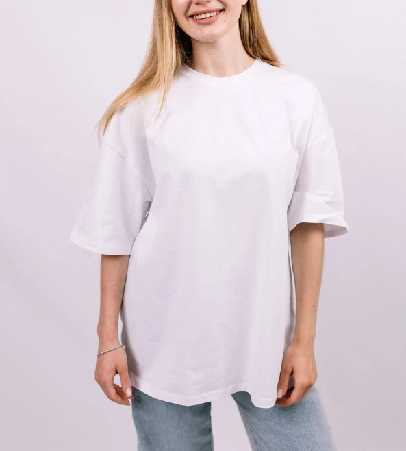 top Біла жіноча оверсайз футболка з коротким рукавом з бавовни Not Enot $390