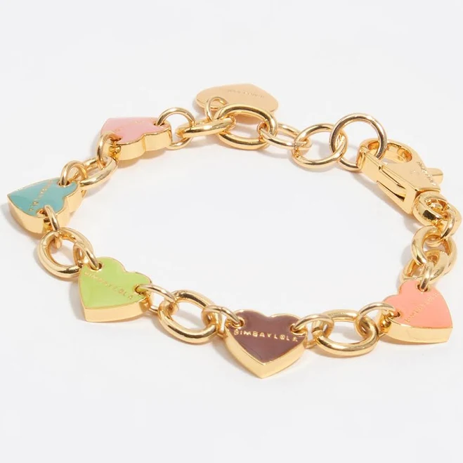 accessory Золотистий браслет з підвісками у формі серця bimbaylola.com $3990
