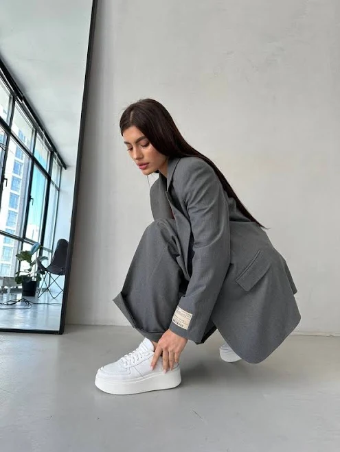 shoes Білі кеди на платформі (натуральна шкіра), Білий, 40 miss style $2600