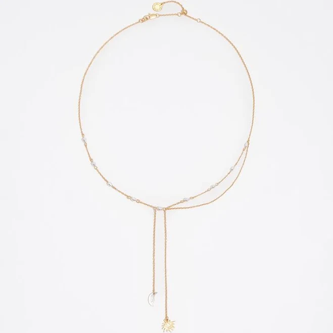 accessory Матове Золотисте Намисто З Сонцем Та Місяцем bimbaylola.com $4190