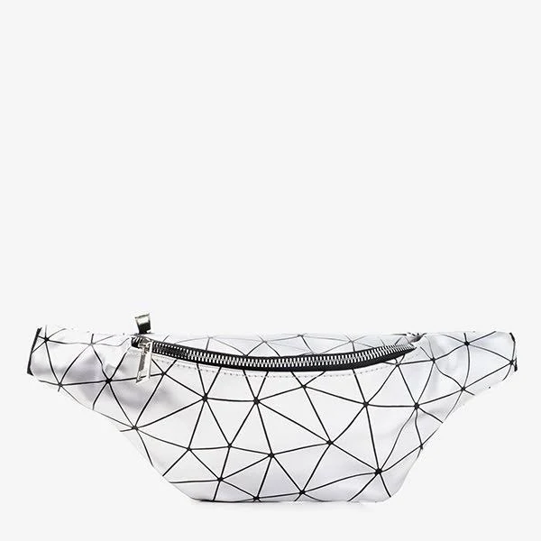 bag Срібний нирковий мішок з геометричним малюнком Royalfashion.com.ua $479