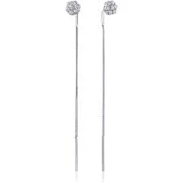 accessory Срібні сережки-протяжки з фіанітом AURUM jewelry $487