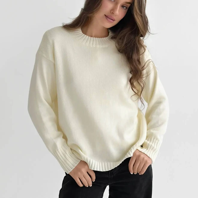 top Светр в'язаний молочний Twins $749