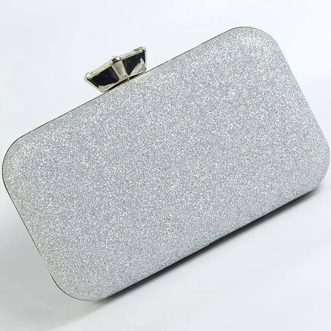 bag Срібляста маленька вечірня сумка клатч бокс з блискітками міні сумочка випускна на ланцюжку Shafa $750