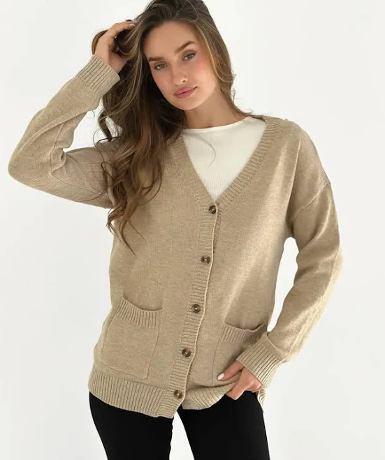 cardigan Кардиган в&rsquo;язаний подовжений на ґудзиках бежевий Twins $899