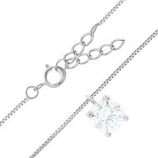 accessory Срібний ланцюжок з підвісом з фіанітом плетіння панцир AURUM jewelry $938