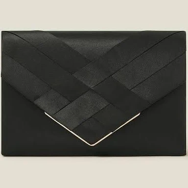 bag Тканий Атласний Клатч-Конверт Accessorize УНІВЕРСАЛЬНИЙ РОЗМІР - ЧОРНИЙ Next Ukraine $1577