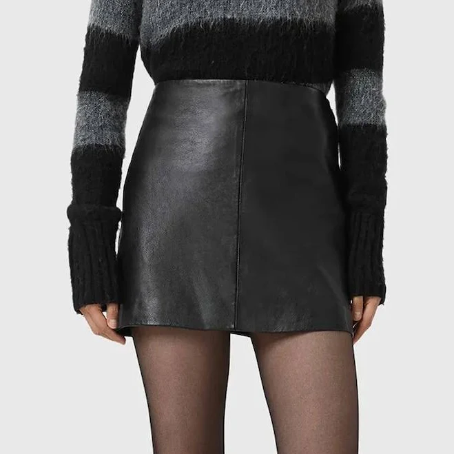 skirt Шкіряна Спідниця AllSaints RENAI Колір Чорний Mini Пряма W020RB answear.ua $7399