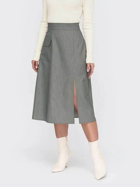 skirt Dressa Спідниця-трапеція з костюмної тканини сірого кольору 56781 &ndash; купити в Києві dressa.com.ua $899
