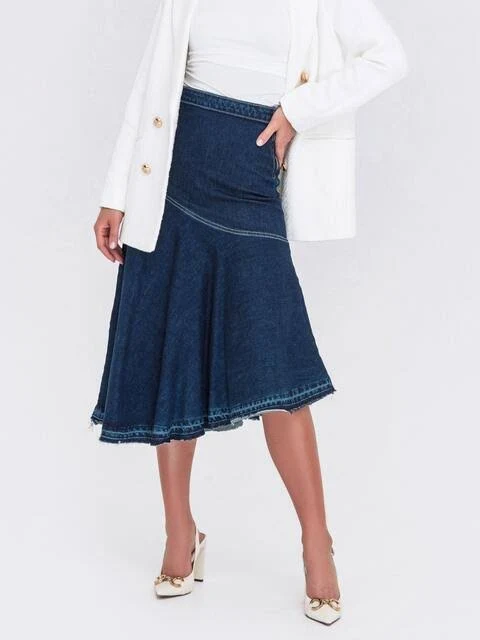 skirt Dressa Джинсова спідниця-міді з асиметричним низом 62035 &ndash; купити в Києві dressa.com.ua $1249