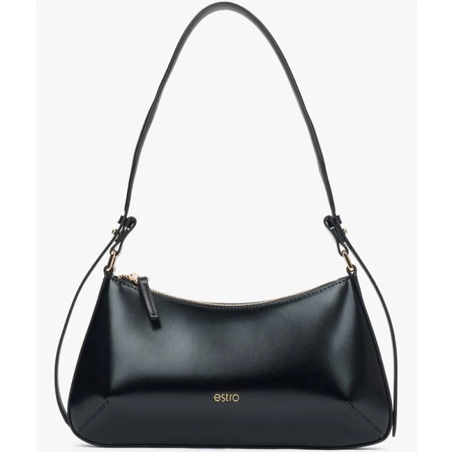 bag Estro Сумка-багет шкіряна чорна / розмір Estro $3670