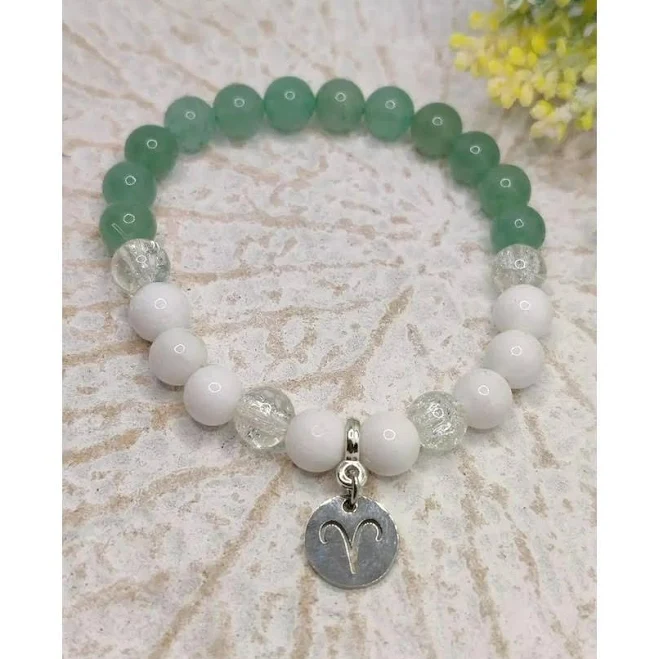 accessory Браслет Magic Stone для Овна із зеленого авантюрину та білого агату, 8 мм, one size. Біжутерні браслети ROZETKA $600