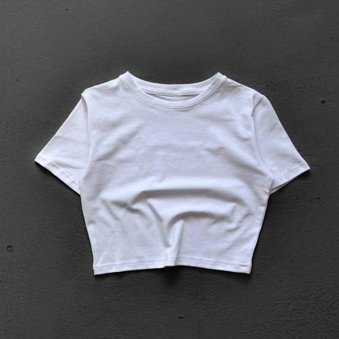 t-shirt Жіноча футболка коротка приталений топ з рукавами neat біла PandaShop $579