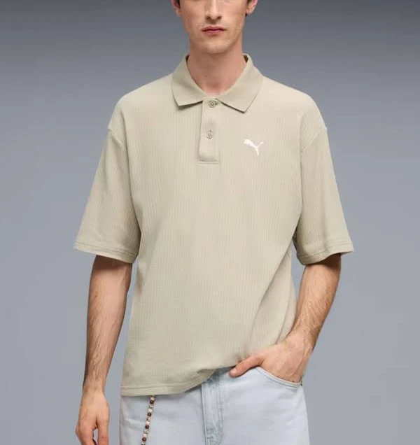 polo shirt Чоловіче Поло PUMA WARDROBE ESS BOXY (9Z4251) колір бежевий, матеріал бавовна/поліестер Intertop.ua $2990
