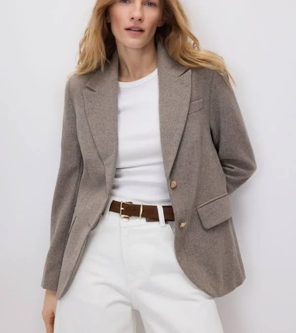 blazer Reserved - Однобортний вовняний блейзер - бежевий - 320CW-08X Reserved $2999