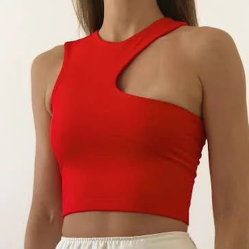 top Топ з асиметричним вирізом червоний (S) timfaden.com $350