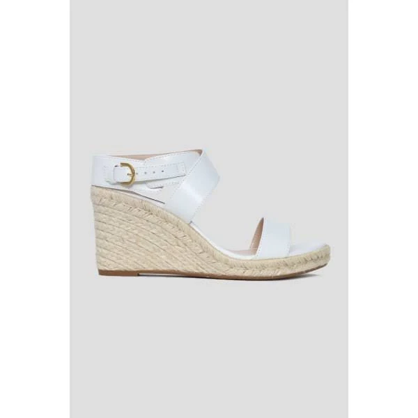 shoes Stuart Weitzman Белые кожаные босоножки на танкетке One Club $4980