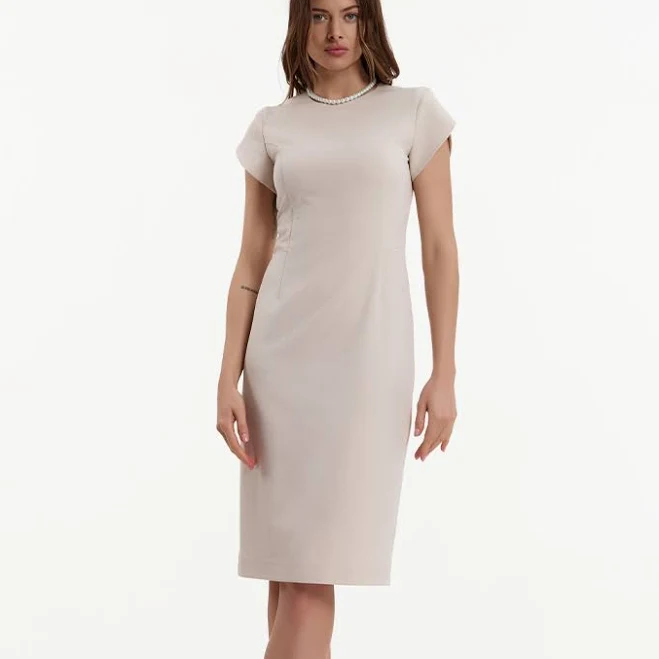Платье-футляр бежевого цвета Natali Bolgar $1349