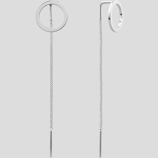 аксессуар Серебряные серьги «Геометрическое спокойствие» Minimal $1690