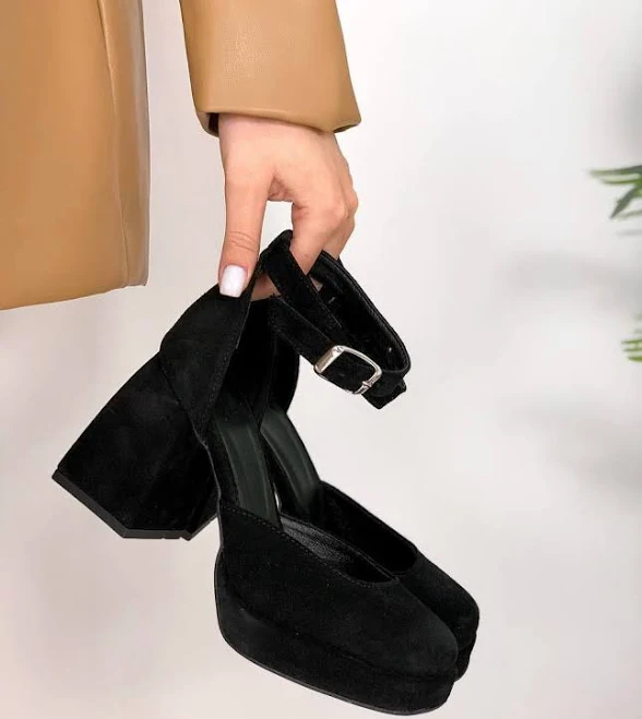 Туфли женские черные замшевые на каблуке marise.com.ua $1950