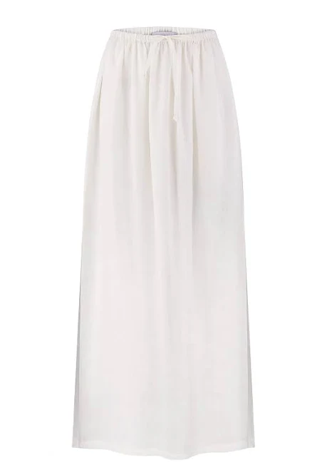 skirt Юбка макси из льна молочного цвета cici-coco.com.ua $2300