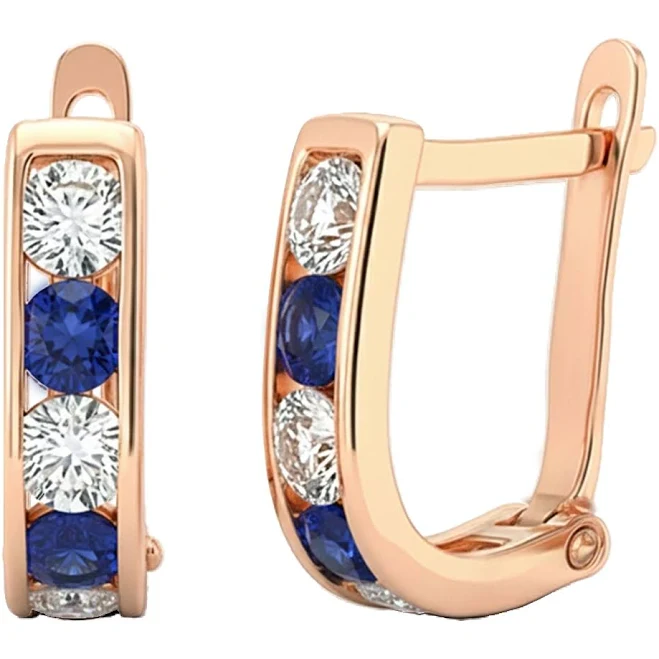 accessory Серьги из красного золота 585° с синим и белым фианитом/кубическим цирконием, арт. 3001.6 zolotakoroleva.ua $8019.68
