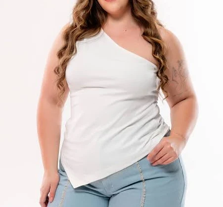 top Асимметричная майка молочного цвета Faynalady $660