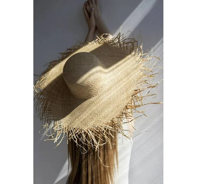 accessory Шляпа соломенная с широкими полями и бахромой для пляжа D.Hats цвет бежевый ROZETKA $1480
