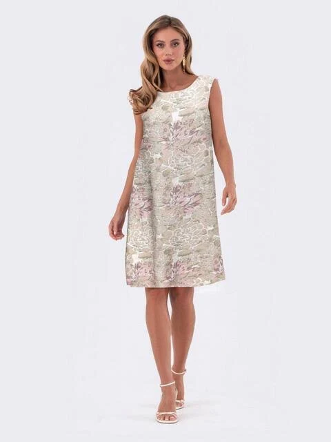 dress Dressa Платье бежевого цвета с цветочным принтом 74594 – купить в Киеве dressa.com.ua $1119